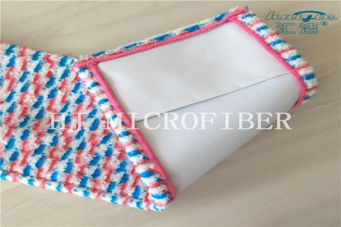 Protections formées par poche teintes par fil blanc bleu rouge de rechange de balai de têtes de balai de jacquard de Microfiber de couleur