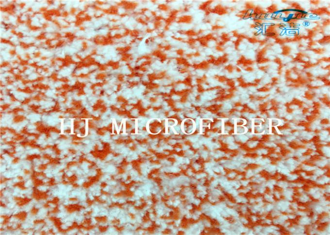 Tissu de corail tricoté mélangé orange d'ouatine de Microfiber avec le fil dur en nylon