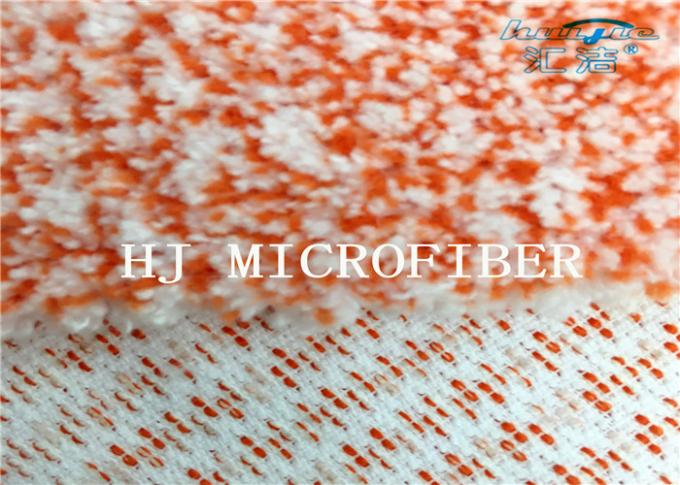 Tissu de corail tricoté mélangé orange d'ouatine de Microfiber avec le fil dur en nylon