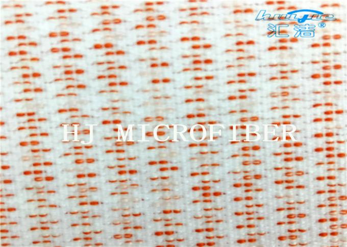 Tissu de corail tricoté mélangé orange d'ouatine de Microfiber avec le fil dur en nylon