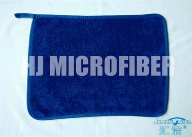 Serviettes de plat de microfiber du bleu 30 * 40, tissu ultra épais de trame de microfiber de nettoyage d'ouatine de peluche de torsion