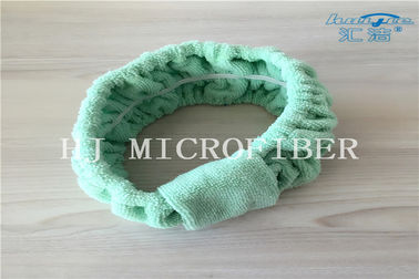 Bande de cheveux de Chasp de tissu de serviette de Microfiber de couleur verte pour Bath ou visage de lavage utilisant