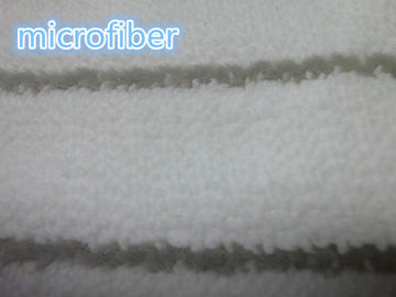 Tissu de corail de tissage de protection de balai du tissu 580gsm de Microfiber d'ouatine de blanc gris