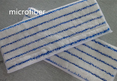 Le balai humide adhensive de Microfiber d'individu de corail d'ouatine tissé par rayure blanche capitonne 30 * 40cm