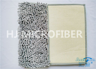 Grand tapis de salle de bains de Microfiber de Chenille de couleur grise pour la maison utilisant le tapis plat de plancher