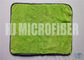 Tissu vert de serviette d'amortissement de peluche/haut de saupoudrage de Microfiber d'absorption pour le verre de Windows