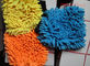 gant coloré bleu jaune de nettoyage de voiture de chenille de microfiber de la taille 3cm de cheveux de 16 * de 21cm grand