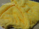 Turban coloré jaune de cheveux de 20*50 Microfiber, chapeau en cristal élastique de sèche-cheveux de bouton