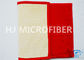 Tapis qui respecte l'environnement pelucheux rouge de Microfiber fortement absorbant avec la mousse intérieure
