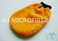 Polyester de corail orange 4,4&quot; du gant 80% de station de lavage de Microfiber d'ouatine x 8,8&quot;