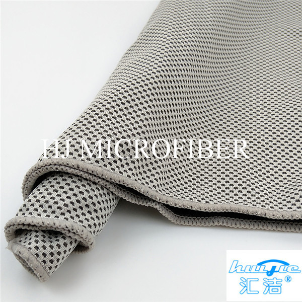 Serviette de plage grise adaptée aux besoins du client de Bath de forme de place de couleur de serviette de chiffon de nettoyage de Microfiber 40*60cm