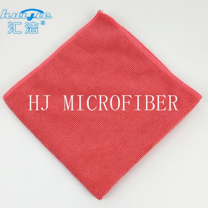 Chiffon de nettoyage de Microfiber de couleur rouge de serviette de main de MIcrofiber de fournisseur de HUIJIE POUR l'usage à la maison