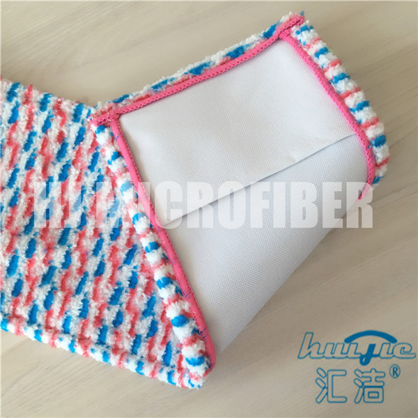 Le balai humide de Microfiber capitonne les protections humides de balai de rechange carrée de jacquard avec la poche