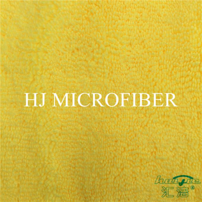 Serviette de corail épaisse superbe de tissu d'ouatine de Microfiber de couleur jaune pour des serviettes de nettoyage de voiture