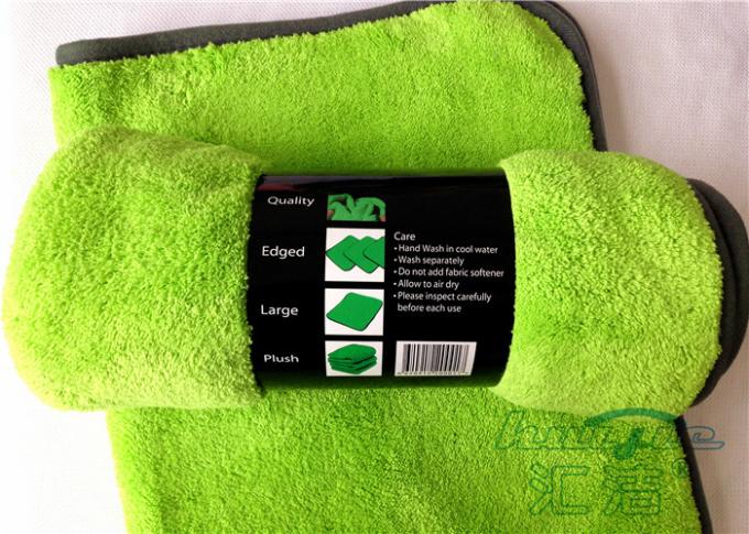 Serviettes de nettoyage superbes molles superbes de voiture de polyamide du polyester 20% de l'absorbant 80% de Microfiber de couleur verte