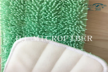 Protections de rechange de balai de têtes de balai de tissu de Chenille de Microfiber de couleur verte petites