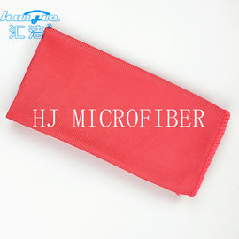 Serviette rouge 40*40 de chiffon de nettoyage en verre de Microfiber non pelucheuse pour le tissu de lavage de fenêtre