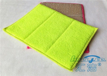 Polyamide du jaune 20% de serviettes de cuisine de Microfiber de protection de plat d'éponge de Microfiber
