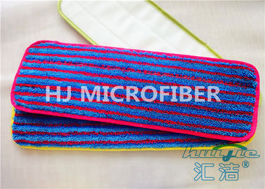 Protections humides colorées de balai de Microfiber avec des bandes de rouge, protection de lavage de Microfiber