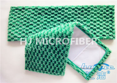 Balai de poussière plat vert de tissu de Microfiber de jacquard pour des planchers en bois dur 5&quot; x 24&quot;