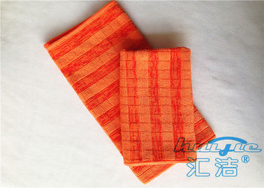 Polyester orange des chiffons de nettoyage 80% de Microfiber non pelucheux, anti chiffon de nettoyage statique