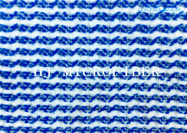Tissu dur blanc mélangé bleu de chiffon de nettoyage de fil de tissu de Microfiber Terry de couleur