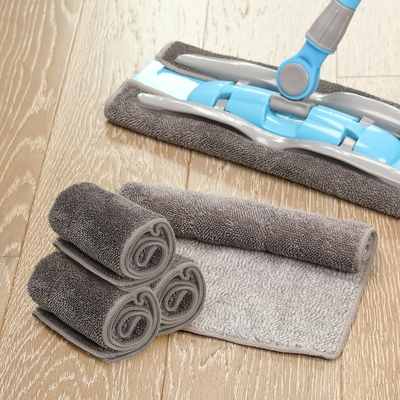 Tapis de vadrouille en microfibre double face professionnel, tapis de vadrouille humide et sec domestique pour le bois dur, le stratifié, le nettoyage des sols carrelés